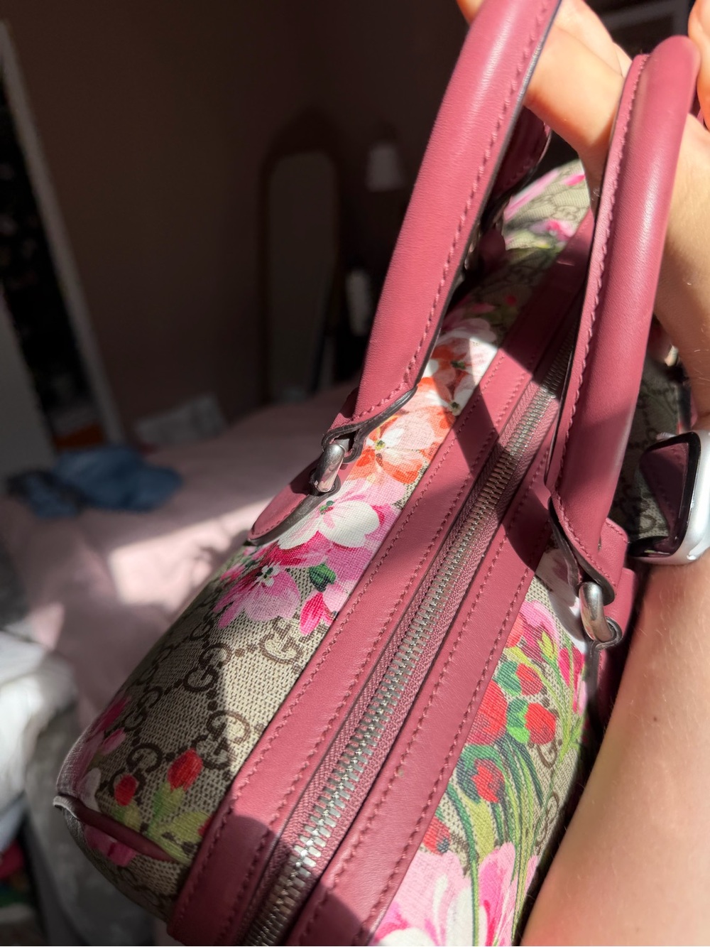Gucci GG Supreme Blooms Boston Bag - Picture 6 of 11